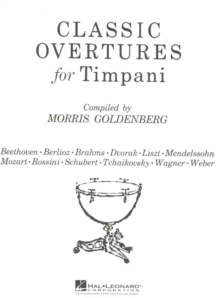 Classic Overtures for Timpani Heute Kaufen