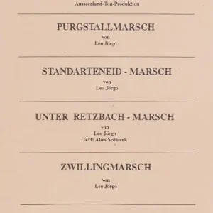 Purgstallmarsch / Standarteneid - Marsch / Unter Retzbach / Zwillingsmarsch Handgefertigt