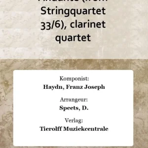 Andante (from Stringquartet 33 / 6), clarinet quartet Super-Preis