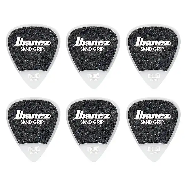 IBANEZ PPA14MSG-WH Medium Sand Grip 1,0mm Grip Wizard Polyacetal Plektren, weiss (6Stück) Neu Im Sortiment