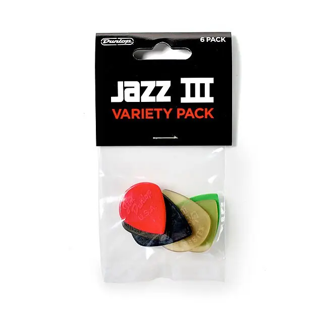JIM DUNLOP PVP103 Jazz III Pick Variety Pick Pack Plektren (6 Stück) Heißes Angebot