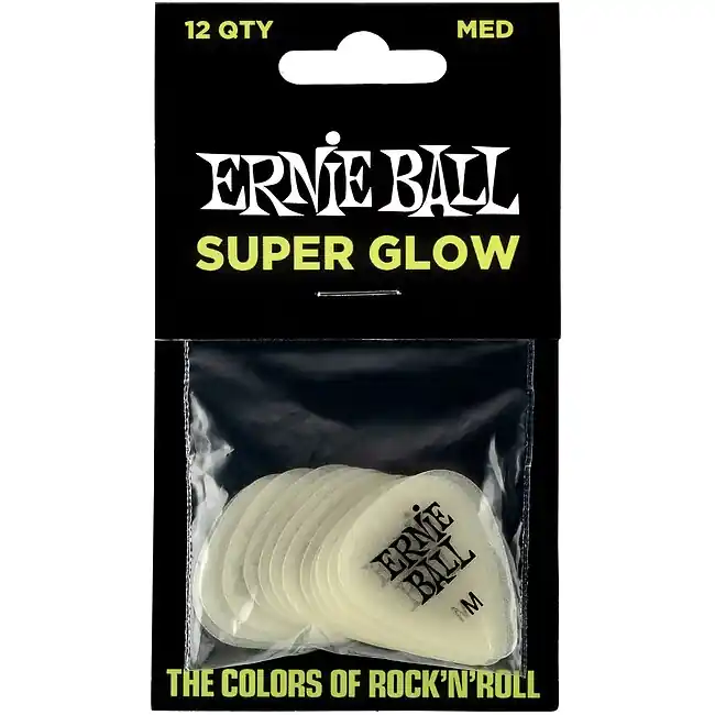 Ab Werk ERNIE BALL 9225 Glow in the Dark Pack 0,72mm Plektren Medium (12 Stück)