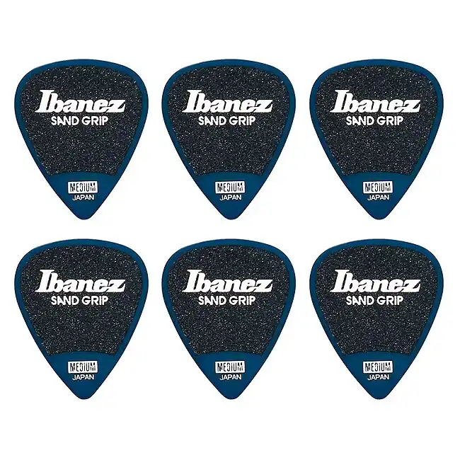 IBANEZ PPA14MSG-DB Medium Sand Grip 1,0mm Grip Wizard Polyacetal Plektren, blau (6Stück) Preis Gesenkt