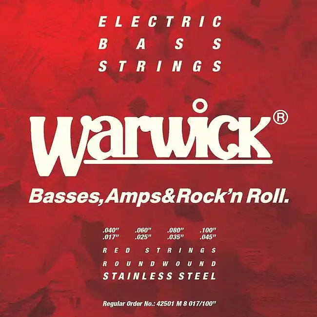 WARWICK 42501 M8 Red Strings Bass Medium 017-100 Stainless Steel Roundwound. Saiten für E-Bass Mega-Angebot