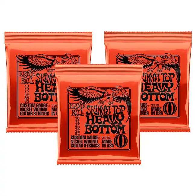 Weltweiter Versand ERNIE BALL 3215 3D Skinny Heavy Slinky 010-052 Nickel plated Steel. Saiten für E-Gitarre (3Sätze)