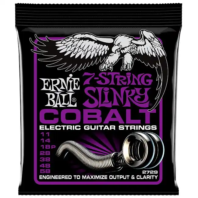 ERNIE BALL 2729 Slinky Cobalt 7-String Power 11-58 Saiten für E-Gitarre Solange Der Vorrat Reicht