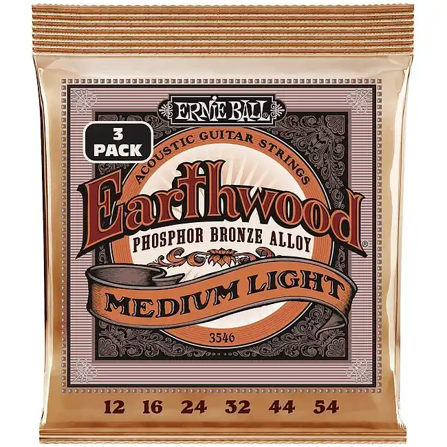 Ausverkauf ERNIE BALL 3546 3D Acoustic Slinky ML 012-054 Phosphor Bronze, Saiten für Westerngitarre (3Satz)