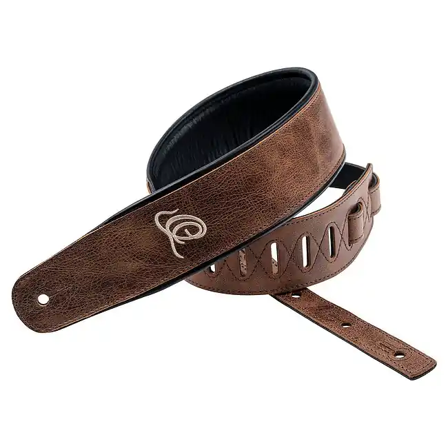 Finale Aktion ORTEGA OSCL-7 Guitar Genuine Leather Strap Ledergurt (70mm), Vintage Cognac