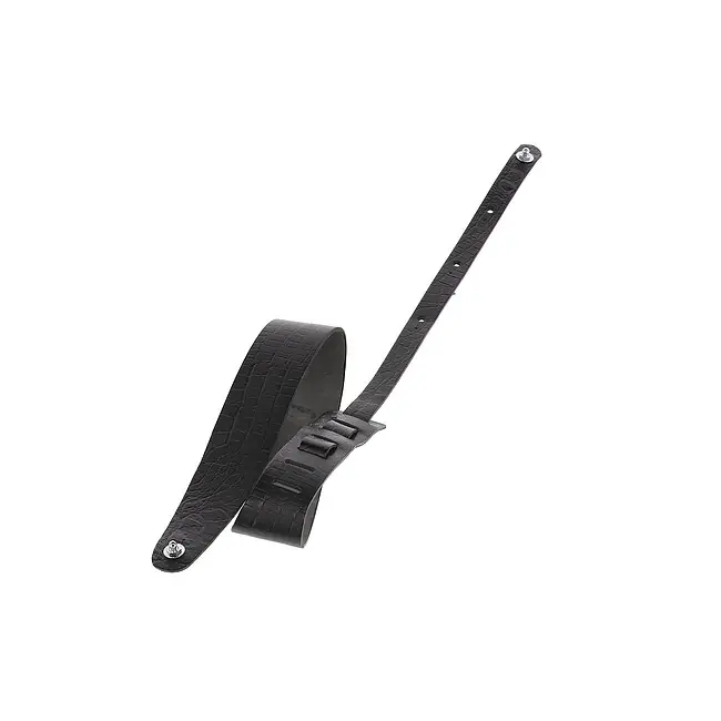 Exklusiv GEWA 531.365 Gitarrengurt Premium Plain 70 Security Locks Ledergurt (70mm), black grained