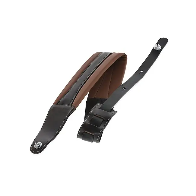 GEWA 531.400 Gitarrengurt Prestige 85 padded Security Locks Ledergurt (85mm), brown/black Top-Preis
