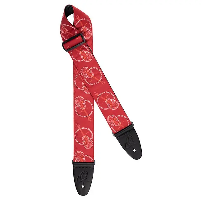 ORTEGA OSN-65SKBU Skull Nylon Gitarrengurt (65mm), burgundy /AL Saisonangebot