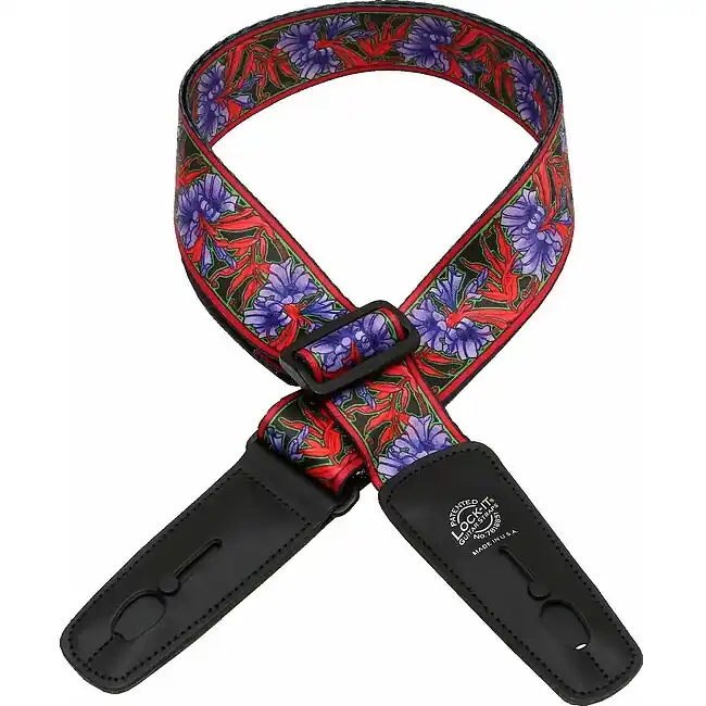 Bestpreis DANDREA LIS BM 2 Lock-It Strap 2 Bob Masse Polyester Gitarrengurt (51mm), Purple Flowers
