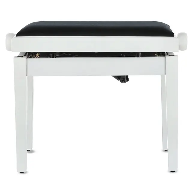 Aktuell GEWA 130.820 Pianobank DeLuxe Autolift weiß matt Massivholz, Velours-Sitzfläche schwarz