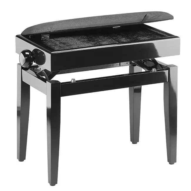 STAGG PB55 BKP VBK Pianobank inkl. Sitzfläche, schwarz poliert Original