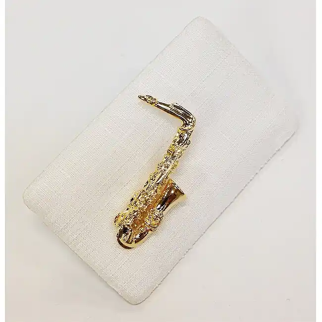ART OF MUSIC Anstecker Saxophon klein Gold Modeschmuck Handgefertigt