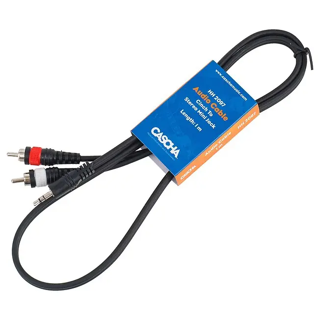 CASCHA HH 2097 Standard Line Linekabel Stereo 2x Cinch - 1x 3,5mm Klm 1m Geprüft
