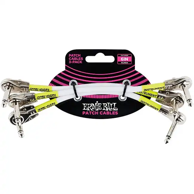 Kracherpreis ERNIE BALL 6052 Patch Cable Patchkabel WKl-WKl 15cm (3er Pack), weiss