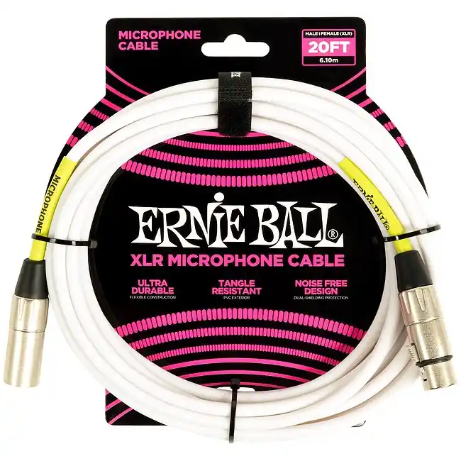 Markenware ERNIE BALL 6389 Mikrofonkabel XLRf-XLRm, weiss 1,52m