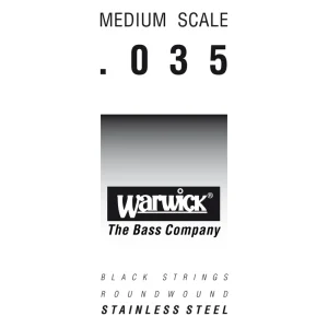 Warwick Black Label Bass Strings, Stainless Steel - Bass Single String, .035", Medium Scale Online Kaufen