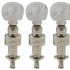 Markenprodukt Grover 124N5 Geared Banjo Pegs with Round Pearloid Button - 5 pcs. - Nickel