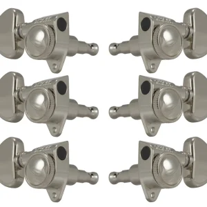 Direkt Vom Hersteller Grover 502N Roto-Grip Locking Rotomatics with Round Button - Guitar Machine Heads, 3 + 3 - Nickel