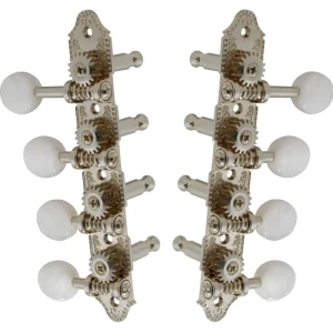 Grover 409FVN Professional Mandolin Vintage "F"-Style Machine Heads with Pearloid Button - Standard, 4 + 4 - Nickel Jetzt Zugreifen