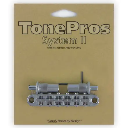 Direkt Vom Hersteller TonePros TPFA C - Metric Aluminum Tune-O-Matic Bridge with Bell Brass Saddles (Large Posts / Notched Saddles) - Chrome