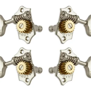 Preis Gesenkt Grover U98-18N Sta-Tite Geared Ukulele Pegs with Metal Button, 25.3 mm Post - 4 pcs. - Nickel