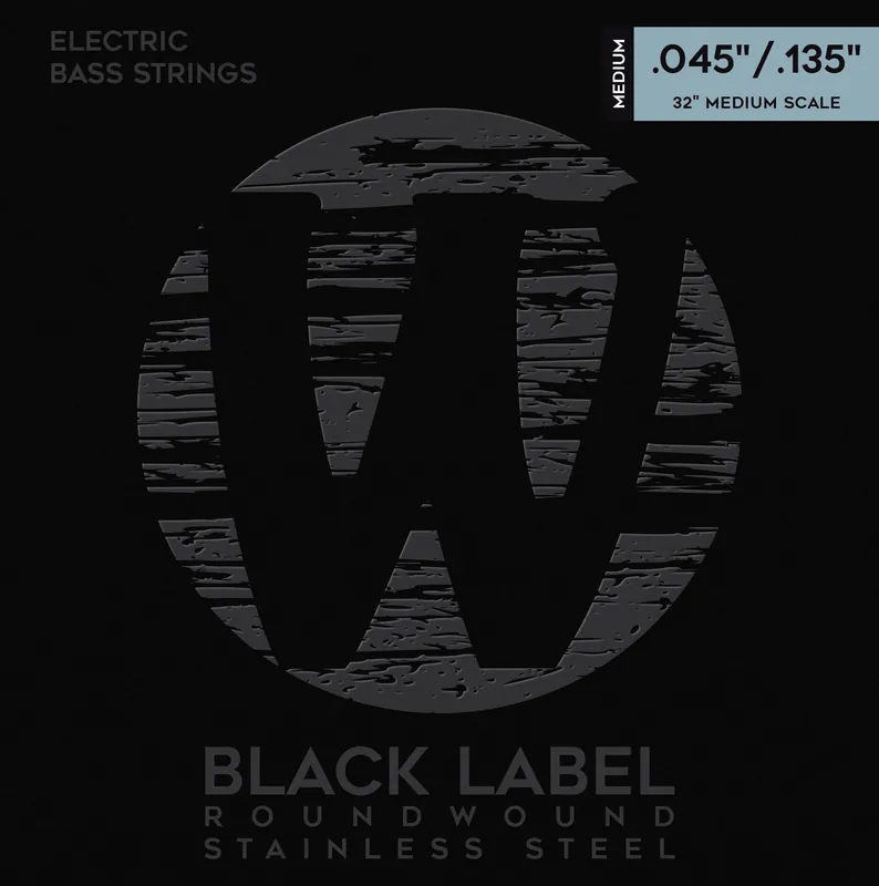 Preisreduziert Warwick Black Label Bass String Set, Stainless Steel - 5-String, Medium, .045-.135, Medium Scale
