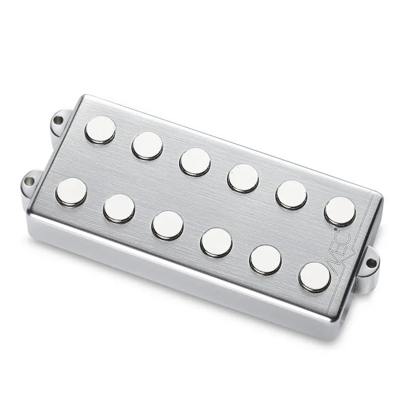 Wochenendangebot MEC Passive MM-Style Bass Pickup, Metal Cover, 6-String, Neck - Brushed Chrome