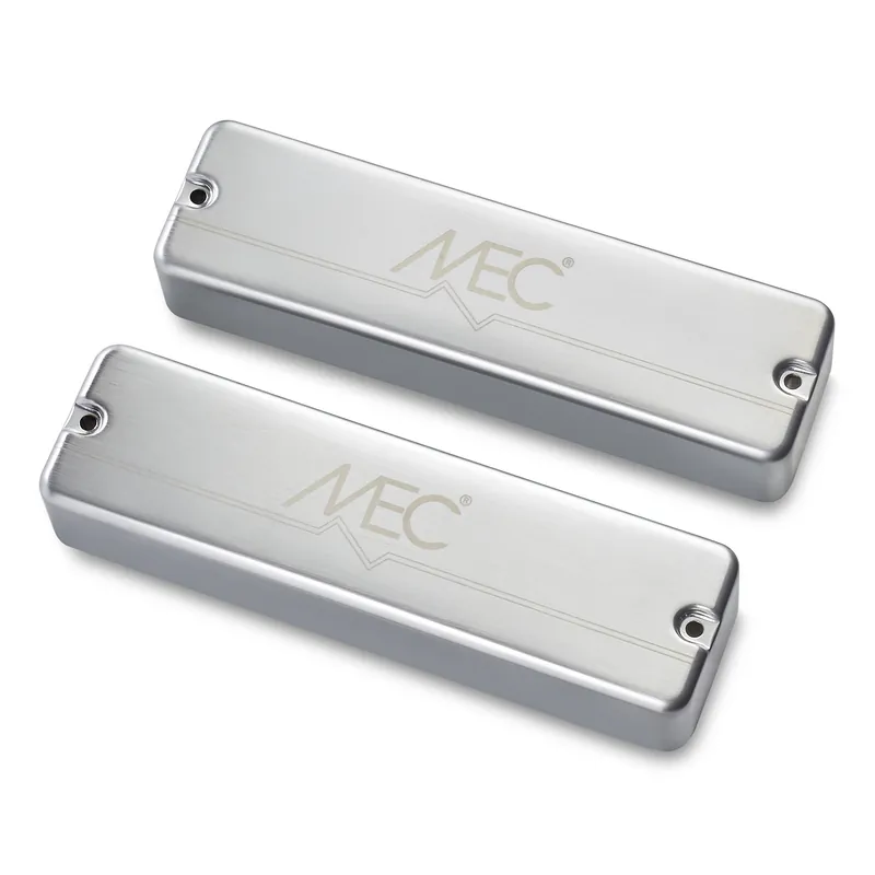 Gratis Versand MEC Passive Soapbar Humbucker Bass Pickup Set, Metal Cover, 6-String - Brushed Chrome