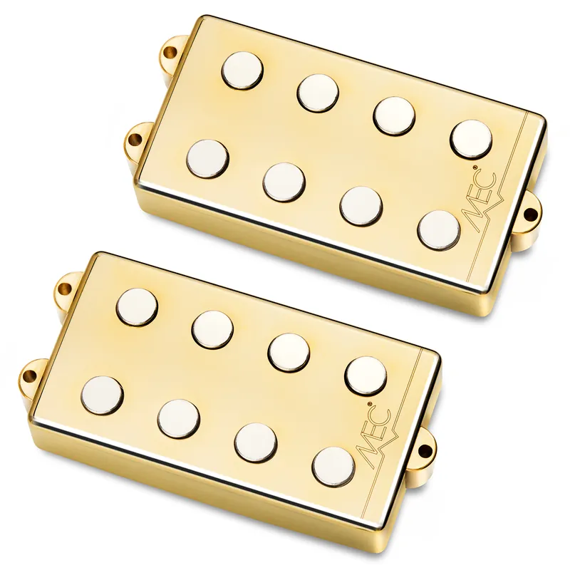 MEC Passive MM-Style Bass Pickup Set, Metal Cover, 4-String - Gold Geprüft