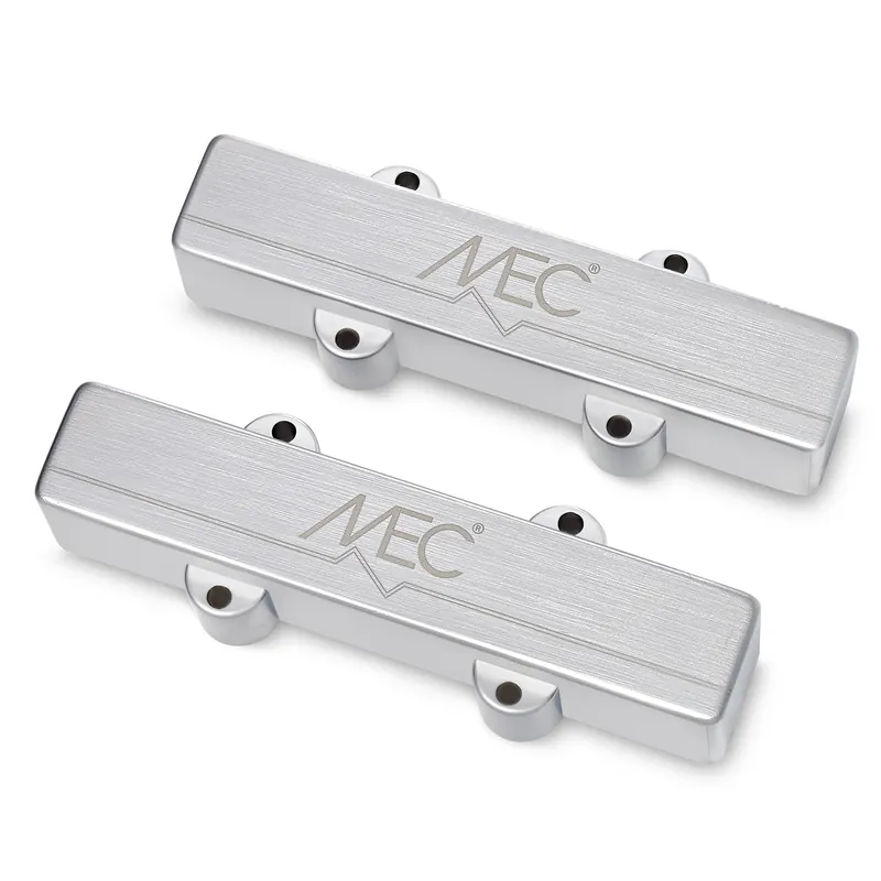 MEC Active J/J-Style Bass Pickup Set, Metal Cover, 5-String - Brushed Chrome Ab Werk