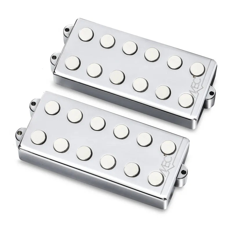 MEC Passive MM-Style Bass Pickup Set, Metal Cover, 6-String - Chrome Preis Gesenkt