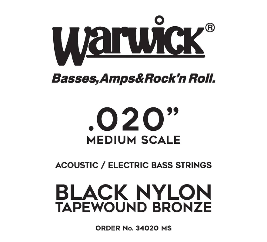Online Kaufen Warwick Black Nylon Tapewound Acoustic / Electric - Bass Single String, .020", Medium Scale