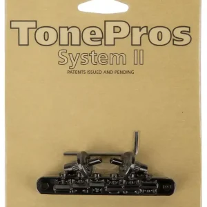 Mengenrabatt TonePros NVR2 B - Tune-O-Matic Bridge (Standard Nashville Posts) - Black