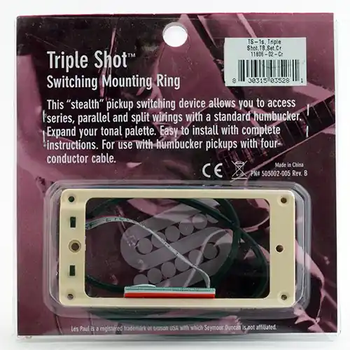 Super-Preis Seymour Duncan STS-1 - Triple Shot, Switching Mounting Ring Set, Flat/Trembucker - Cream