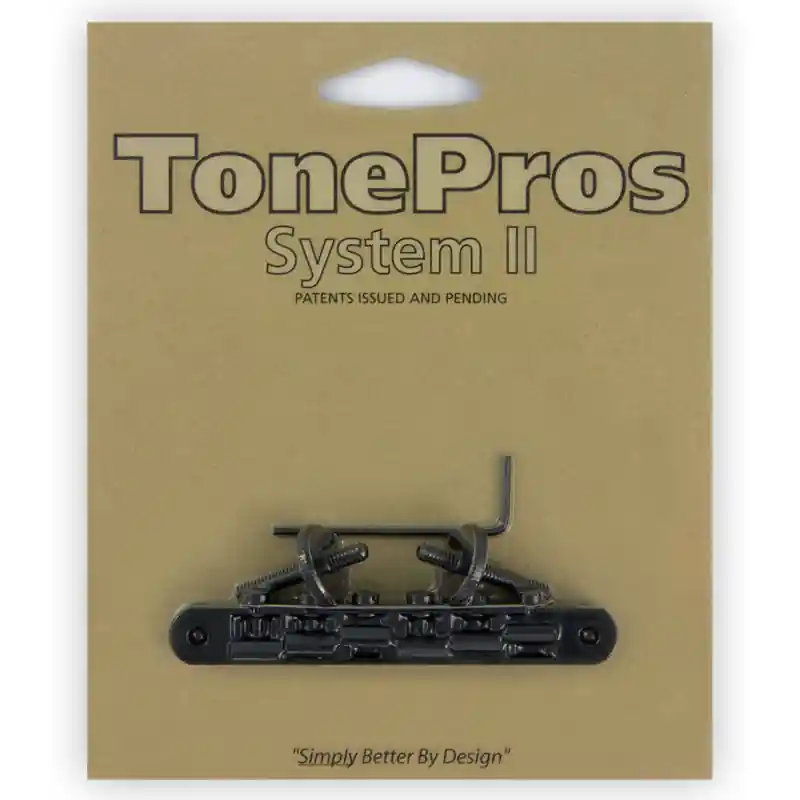 TonePros AVR2 B - Tune-O-Matic Bridge (Vintage ABR-1 Replacement) - Black Neue Ware
