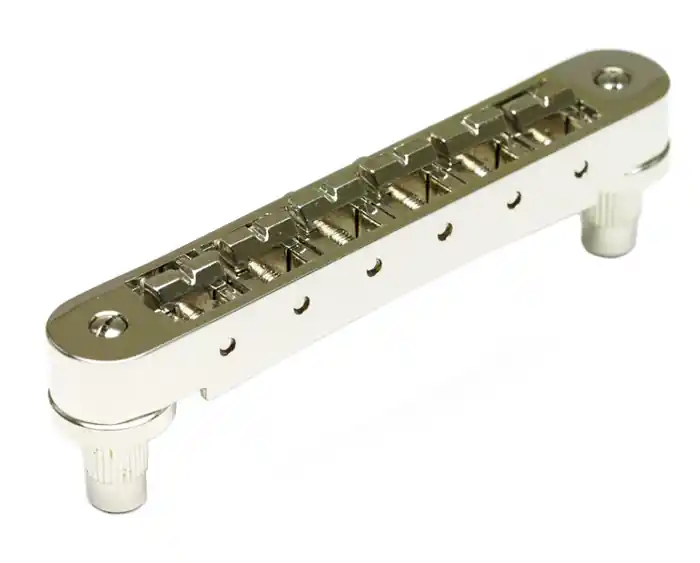 Sichere Zahlung ResoMax PM-8843-N0 - NV1 Tune-O-Matic Bridge with ResoMax Saddles (Small Posts, 4 mm) - Nickel