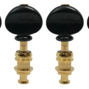 Online Kaufen Grover 4BG Sta-Tite Ukulele Pegs with Black Button - 4 pcs. - Gold