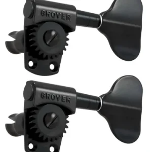 Kostenloser Versand Grover 145BC4 Titan Electric Bass Machines - Bass Machine Heads, 4-in-Line, Bass Side (Left) - Black Chrome