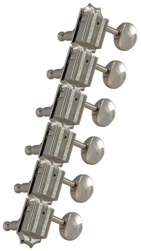 Schneller Versand Grover 136N6 Vintage Deluxe Guitar Machines - Guitar Machine Heads, 6-in-Line, Bass Side (Left) - Nickel
