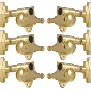 Grover 109G Super Rotomatics with 3-Step Button - Guitar Machine Heads, 3 + 3 - Gold Highlight
